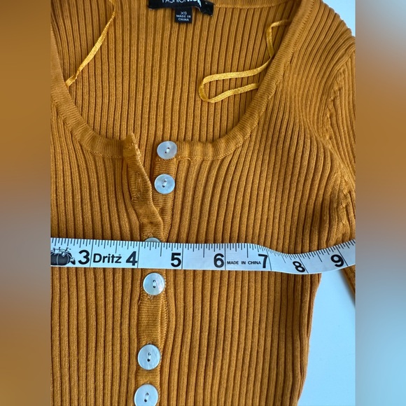 NWOT Fashion Nova Hazel Ribbed Mustard Bodysuit - Size XS - Picture 10 of 10